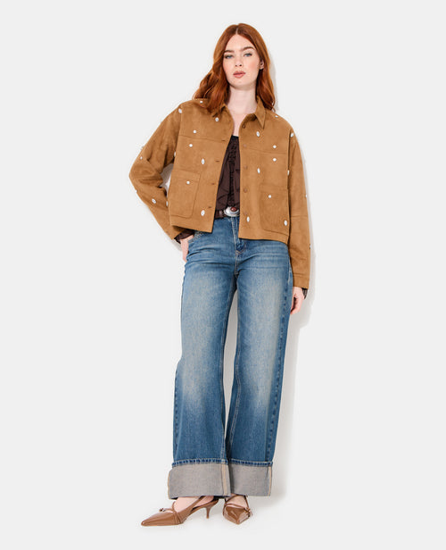 Veste en suédine avec strass - PIMKIE - 3