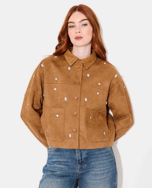 Veste en suédine avec strass - PIMKIE - 5