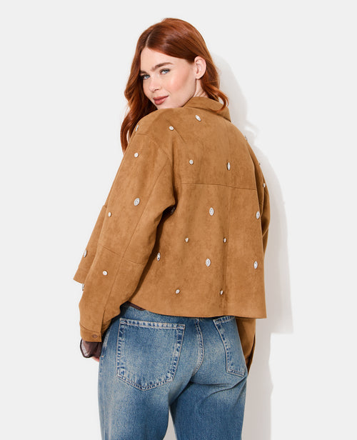 Veste en suédine avec strass - PIMKIE - 6