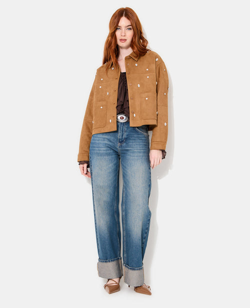 Veste en suédine avec strass - PIMKIE - 7