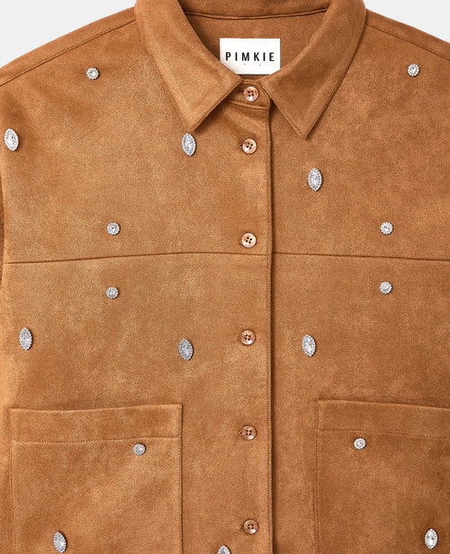 Veste en suédine avec strass - PIMKIE - 3