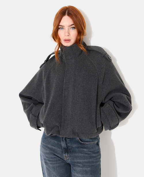 Blouson col montant effet drap de laine - PIMKIE - 5