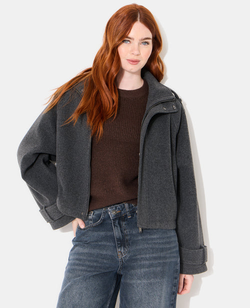 Blouson col montant effet drap de laine - PIMKIE - 8