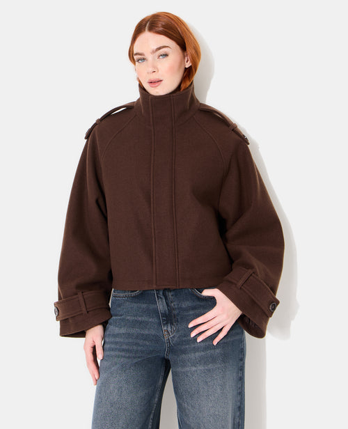 Blouson col montant effet drap de laine - PIMKIE - 1