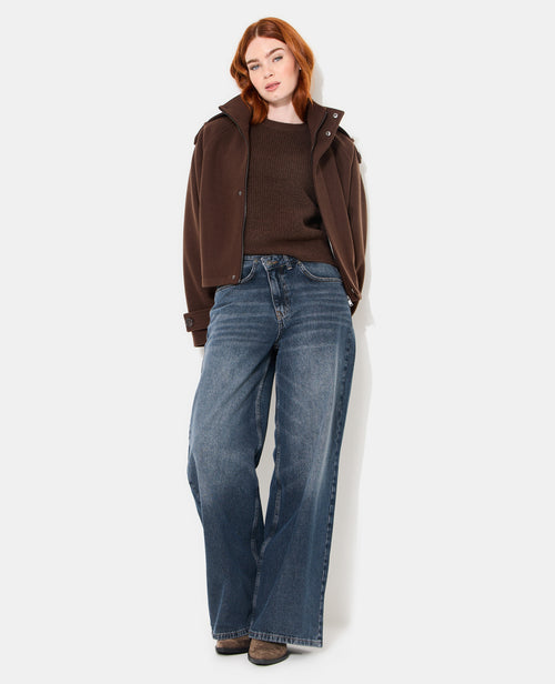 Blouson col montant effet drap de laine - PIMKIE - 3