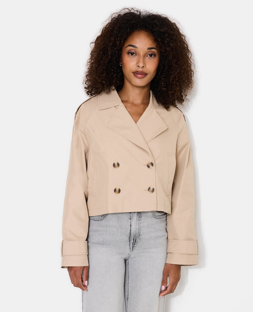 Trench court boutonnage croisé - PIMKIE - 1