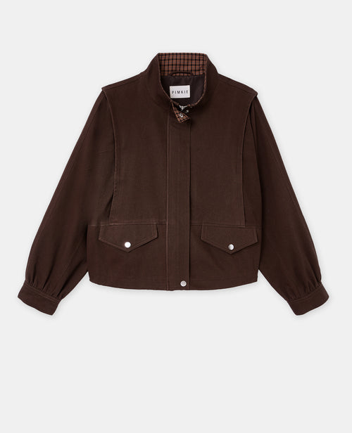 Blouson col montant doublure motif carreaux - PIMKIE - 4