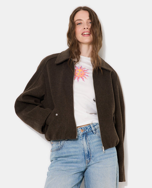 Blouson drap de laine avec zip - PIMKIE - 1