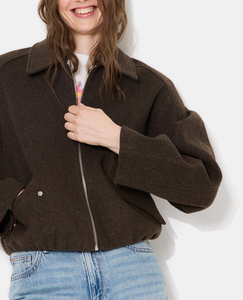 Blouson drap de laine avec zip - PIMKIE - 2