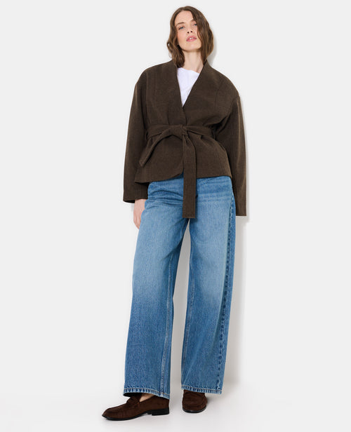 Manteau court drap de laine avec ceinture - PIMKIE - 3