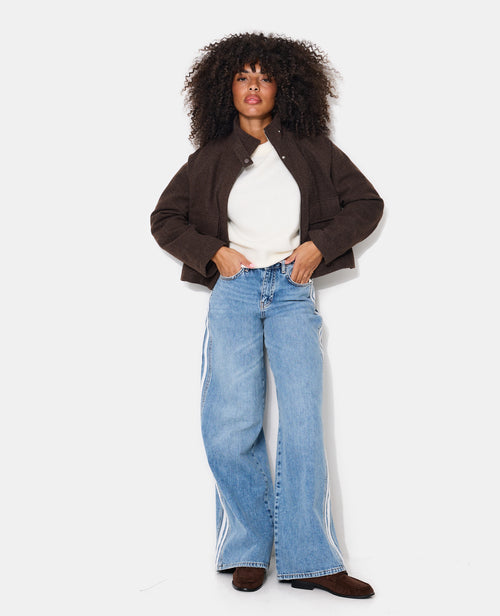 Manteau court drap de laine avec col montant - PIMKIE - 3