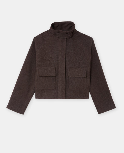 Manteau court drap de laine avec col montant - PIMKIE - 4