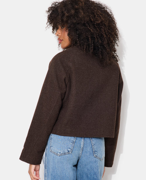 Manteau court drap de laine avec col montant - PIMKIE - 6