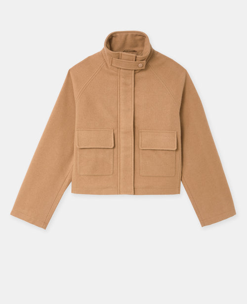 Manteau court drap de laine avec col montant - PIMKIE - 4