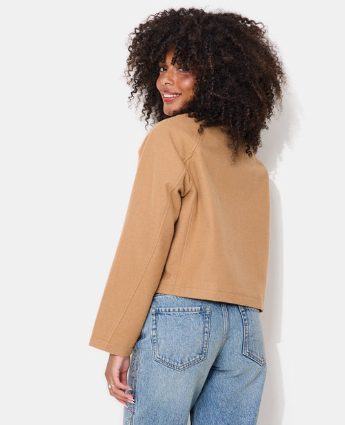 Manteau court drap de laine avec col montant - PIMKIE - 6