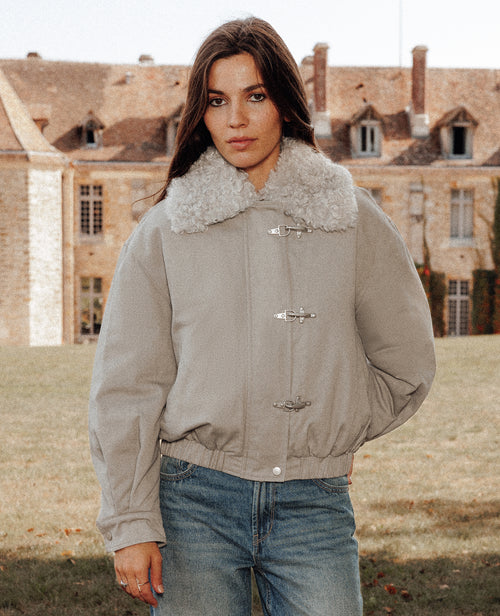 Blouson avec col fourrure et boutons fantaisie - PIMKIE - 1