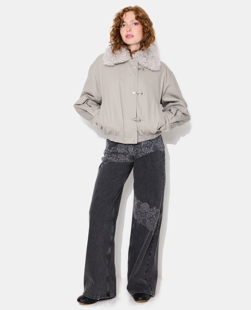 Blouson avec col fourrure et boutons fantaisie - PIMKIE - 3
