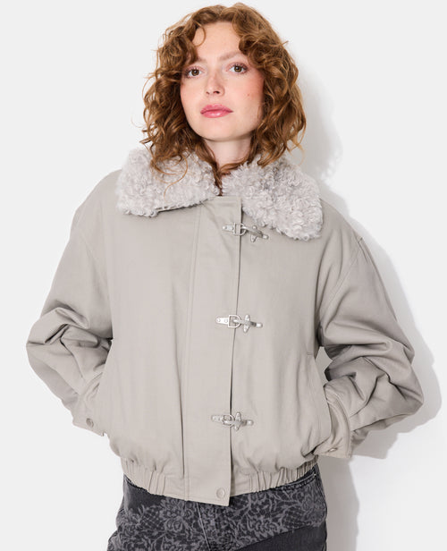Blouson avec col fourrure et boutons fantaisie - PIMKIE - 1