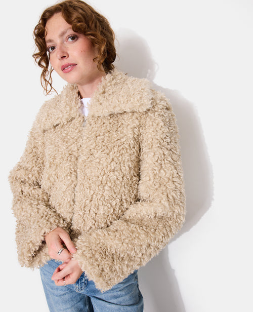 Manteau court en fourrure bouclette - PIMKIE - 2