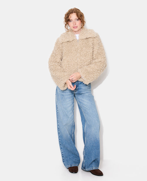 Manteau court en fourrure bouclette - PIMKIE - 3