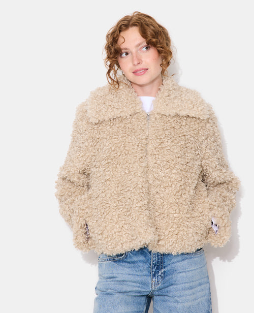 Manteau court en fourrure bouclette - PIMKIE - 5