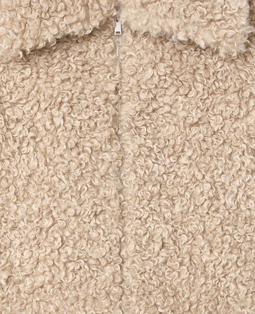 Manteau court en fourrure bouclette - PIMKIE - 1