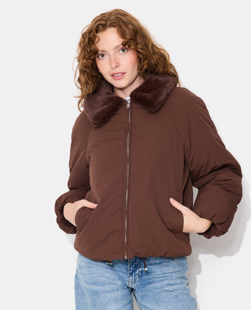 Blouson doudoune avec col fourrure - PIMKIE - 1