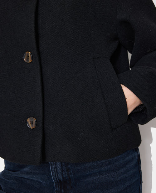 Manteau court avec laine et col fourrure - PIMKIE - 1