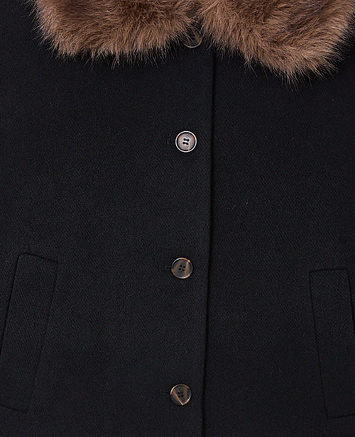 Manteau court avec laine et col fourrure - PIMKIE - 3