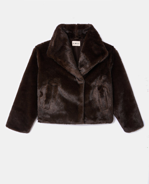 Manteau court en fourrure avec grand col - PIMKIE - 4