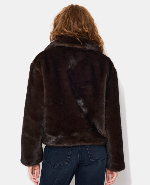 Manteau court en fourrure avec grand col - PIMKIE - 6