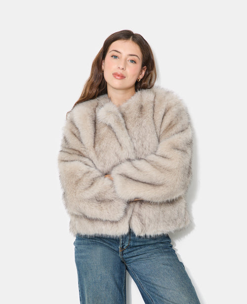 Manteau court en fausse fourrure - PIMKIE - 1