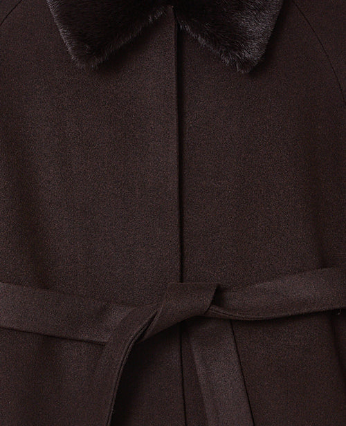 Manteau cape effet drap de laine avec fourrure - PIMKIE - 8