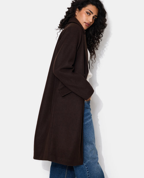 Manteau long effet drap de laine avec boutons dorés - PIMKIE - 2