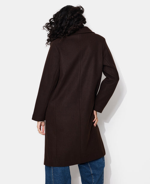 Manteau long effet drap de laine avec boutons dorés - PIMKIE - 6