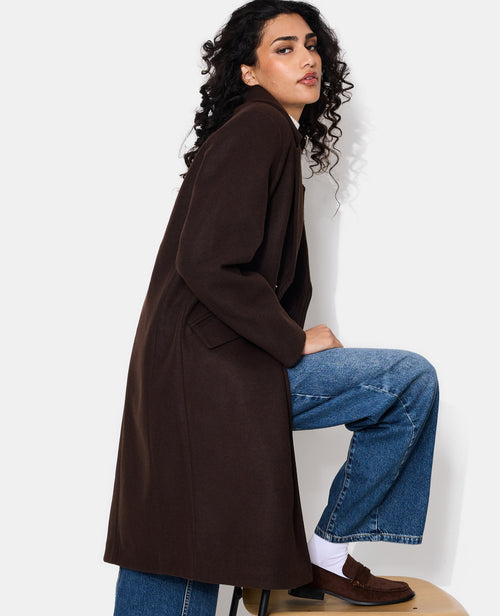 Manteau long effet drap de laine avec boutons dorés - PIMKIE - 2