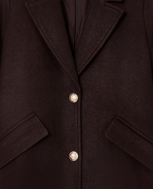 Manteau long effet drap de laine avec boutons dorés - PIMKIE - 3
