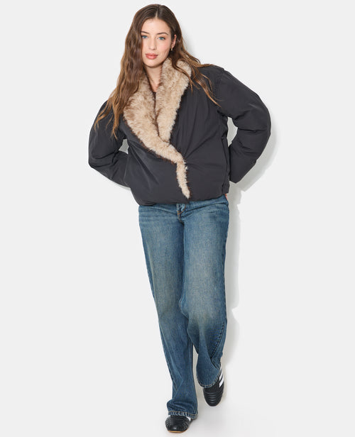 Blouson boule grand col fausse fourrure - PIMKIE - 3