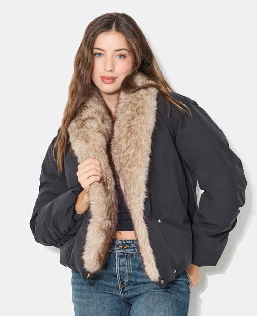 Blouson boule grand col fausse fourrure - PIMKIE - 5