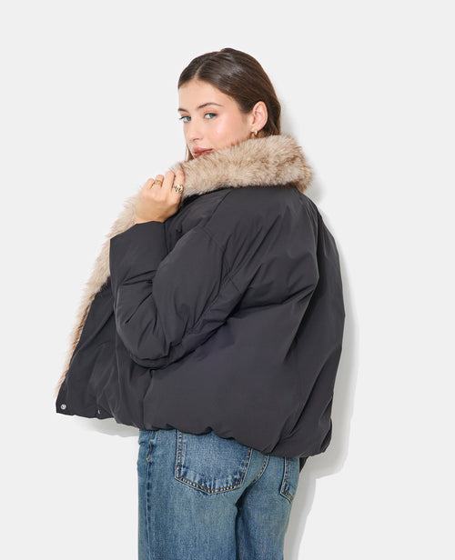 Blouson boule grand col fausse fourrure - PIMKIE - 6
