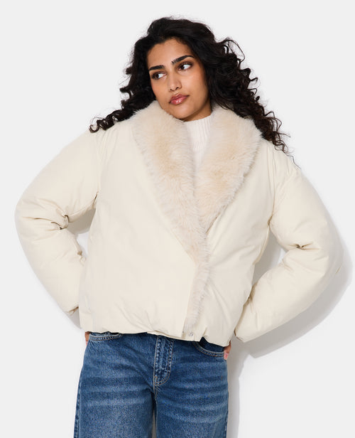 Blouson boule avec grand col fourrure - PIMKIE - 1