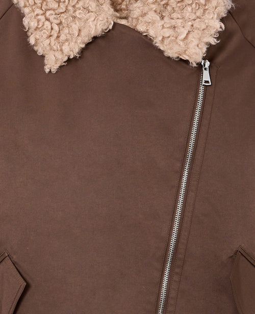 Blouson droit avec grand col fourrure bouclette - PIMKIE - 2