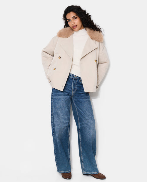 Blouson esprit trench avec col fourrure - PIMKIE - 3