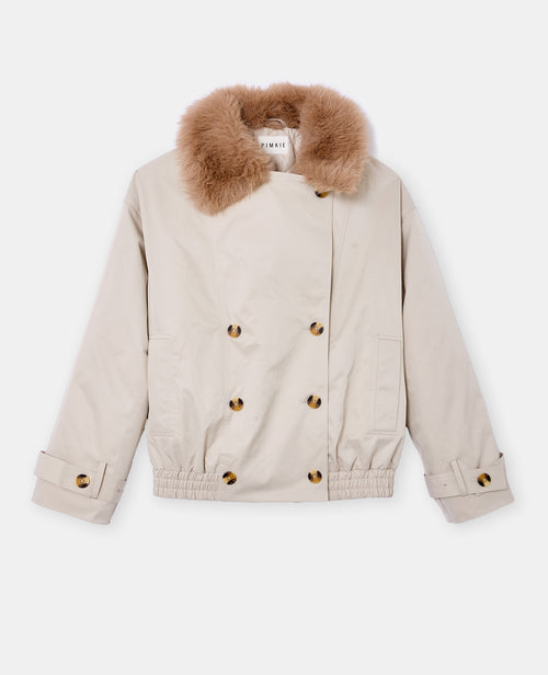 Blouson esprit trench avec col fourrure - PIMKIE - 4