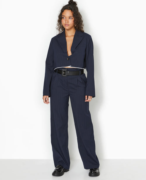 Veste blazer cropped motif rayures - PIMKIE - 2