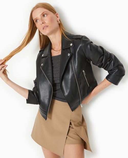 Blouson biker court en simili cuir - PIMKIE - 3