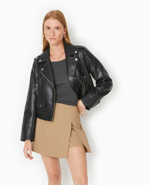 Blouson biker court en simili cuir - PIMKIE - 5
