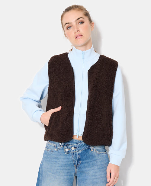 Veste sans manches zippée en sherpa - PIMKIE - 5