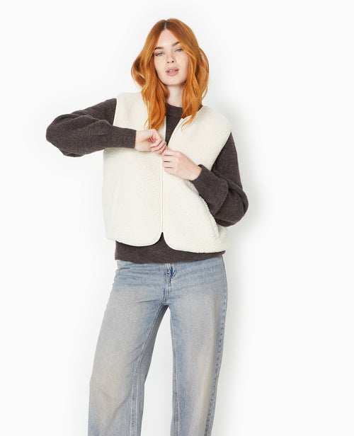 Gilet sans manches en sherpa effet mouton - PIMKIE - 1