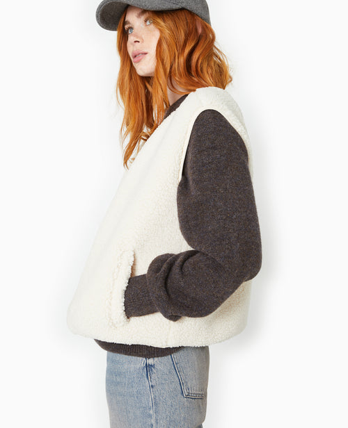 Gilet sans manches en sherpa effet mouton - PIMKIE - 7